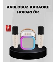 Taşınabilir Karaoke Hoparlör Bluetooth 5.0 ve Çift Mikrofonlu