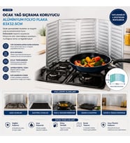OCAK YAĞ SIÇRAMA KORUYUCU ALÜMİNYUM FOLYO PLAKA 84X32.5CM (5343)