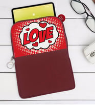 BK Gift Pop Art Tasarımlı Taşınabilir Koruyucu Tablet Kılıfı & Organizer Çanta - Bordo-5