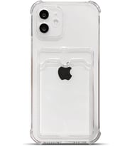 Teknomoda Apple iPhone 12 Kılıf Kartlıklı Anti Şok Korumalı Şeffaf Silikon Şeffaf Açık