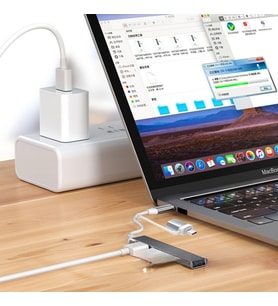 4 Port'lu Bağlantı İstasyonu Ultra İnce USB Bölücü TYPE-C tipi Çoklu Arayüz Adaptörü Multi Usb Çoklayıcı