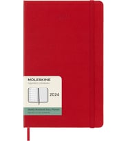 Moleskine 2024 Haftalık Planlayıcı, 12M, Büyük, Kırmızı Kırmızı, Sert Kapak (5 X 8,25) (Standart)