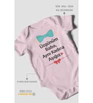 Üzgünüm baba aynı kadına aşığız Kısa Kollu Bebek Body %100 Pamuk