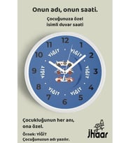 İsme Özel Araba Çocuk Odası Duvar Saati Orta Boy 30 cm Beyaz Camlı Sessiz