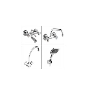 ARÇE Klasik Çevirmeli Banyo + Lavabo + Mutfak Bataryası + Duş Takımı
