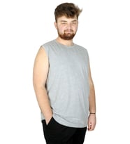 Mode XL Battal Beden Erkek Kolsuz Tshirt Düz 20003 Grimelanj