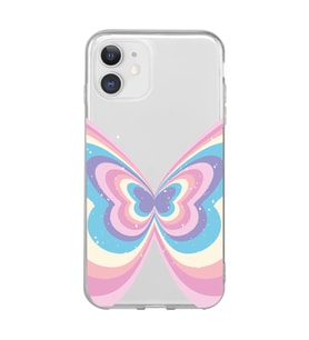 Iphone 11 Uyumlu Renkli Kelebek Tasarımlı Şeffaf Telefon Kılıfı