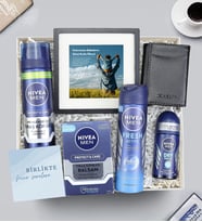 Mekanizmalı Kartlık & Nivea Men Koruyucu Tıraş Köpüğü & Sonrası Balsam & Deodorant & Roll On & Çerçeve Hediye Seti