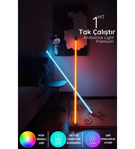Şerit LED Rgb Led Strip Tube Light Abajur Uzaktan Kumandalı Işık Lamba Ampül aydınlatma Renkli ATUBE3
