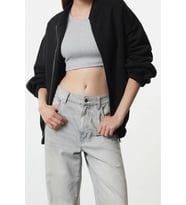 Oversize Bisiklet Yaka Düşük Kol Uzun Fermuarlı Geniş Kalıp Kalın İçi Polarlı Örme Sweatshirt (Siyah)