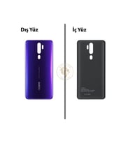 Oppo A9 2020 Mor Uyumlu Arka Kapak Arka Cam Batarya Pil Kapağı Lazer Kesim Back Cover