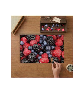 Orman Meyveleri Yakın Çekim Tasarımı 240 parça Ahşap Puzzle Ahşap Kutuda MP09782