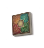 4 Mevsim Ağaç Baskılı Taş Magnet 5X5