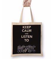 Banda Ac Dc Müzik Grubu Bez Çanta Uzun Saplı