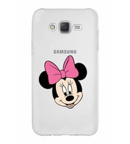 Samsung Galaxy J7 Kapak Minnie Mouse Tasarımlı Şeffaf Silikon Kılıf