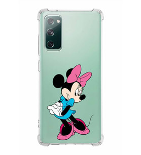 Samsung Galaxy S20 Fe  Köşe Korumalı Antişok Kapak Minnie Mouse Tasarımlı Şeffaf  Kılıf