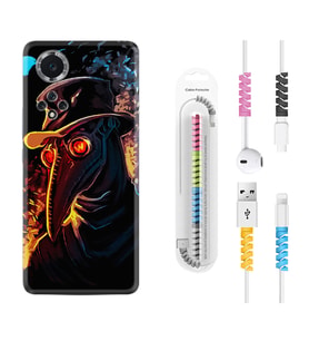 Huawei Nova Y70 Y90 Nova 9 SE  Kılıf Kablo Koruma Spiral Silikon Karga 1616
