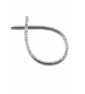 Hematit Doğal Taş Parlak Gümüş Dalgalı Rondela Kesim 4x1mm Dizi [AA]