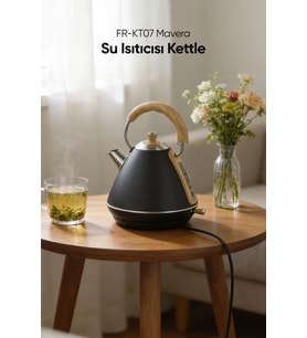 Retro Mavera 1,7 Litre Ahşap Kulp Detaylı Kettle Su Isıtıcısı FR-KT07