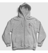 Presmono Unisex Gri Muay Thai Astronaut Uzay Fermuarlı Kapüşonlu Sweatshirt 353059tt (Gri)