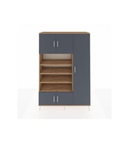 Hyperion Dolap 11 Raflı 5 Kapaklı 132x44x195 Çam-Antrasit/Çam
