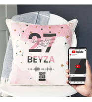 Kişiye Özel Arkadaşa Doğum Günü Ses İzi Yastık