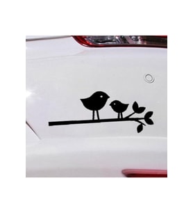 Karikatür Kuşlar Tasarım Oto Sticker Siyah 18*8 Cm