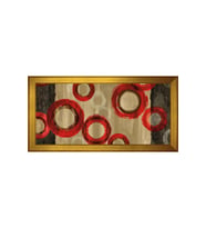 Soyut Şekiller Motifli Kanvas Tablo 50 x 70 cm Gold Çerçeve