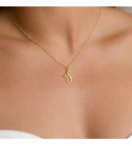 Kişiye Özel Minimalist Kalp Detay Harf Kolye 925K Gümüş (Gold)