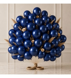 Lacivert Renk Lateks Metalik Balon (30 cm) - 50 Adet