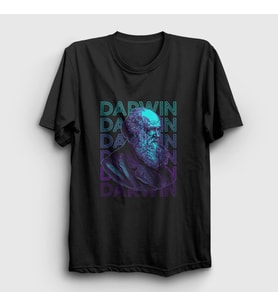 Presmono Unisex Siyah Evolution Evrim Charles Darwin T-Shirt 441840tt