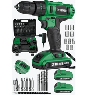 Steiner Germany Technology Darbeli 56 V 5 Ah Bakır Sargılı Çift Akülü Şarjlı Vidalama Matkap Yeşil + Set