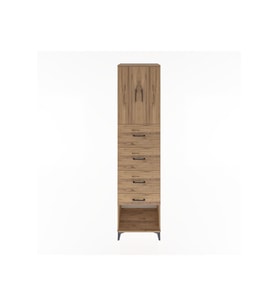 Hyperion Dolap 2 Raflı 4 Çekmeceli 2 Kapaklı 60x44x243 Çam-Çam