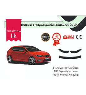 Seat Leon 2012 Sonrası 3 Parça Ön Lip Siyah