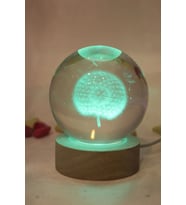 3D Led Işık Cam Küre Çok Işıklı Karahindiba (Çok Renkli)