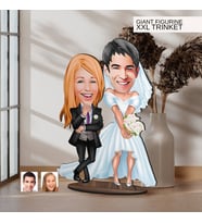 BK Gift Kişiye Özel Sevgililer Karikatürlü Büyük Boy Ahşap Biblo-16 Arkadaşa Hediye , Sevgiliye Hediye, Kişiye Özel Biblolar