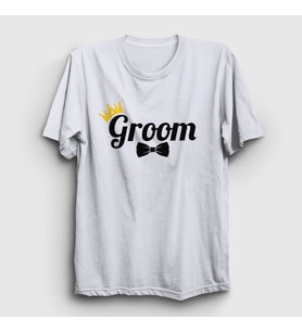 Presmono Unisex Beyaz The Groom Damat Evlilik Düğün T-Shirt 534647tt (Beyaz)
