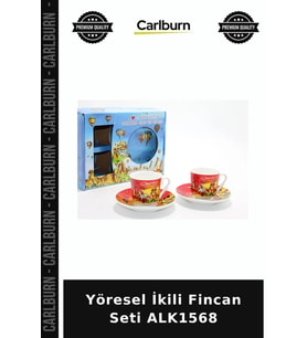 Özel Üretim Kahve Sunum Çeyiz Hediye Yöresel İkili Fincan Seti ALK1568
