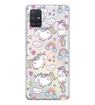 Samsung Galaxy A51 Uyumlu Unicorn Tasarımlı Şeffaf Telefon Kılıfı