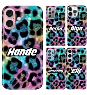Samsung Galaxy A10 A20S M31 A31 A21S A30 A32 A33 A34 A50 A70 A71 Kılıf YeniSeri Kişiye Özel İsim Yazılı Silikon Kapak Paris Leopar