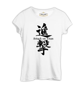 Attack on Titan - Sign Beyaz Kadın Tshirt