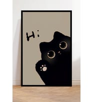 Kedi Tasarımlı Çerçeve Görünümlü Mdf Tablo