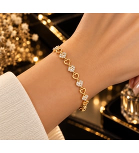 Canselle Xuping Kalite Gold Renk Kalp Figürlü Kadın Bileklik