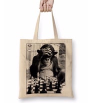 Monkey Chess Maymun Santranç Bez Çanta Uzun Saplı