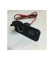 12 Volt Araç Voltaj Ölçer + Dişi Çakmak Soket Montalı Vidalı Tip