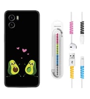 Vivo Y15S Y32 Y33S Y51 Y53S Kılıf Kablo Koruma Spiral Silikon Aşık Avokadolar 1642