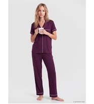 LCW DREAM Mor Gömlek Yaka Kadın Pijama Takımı