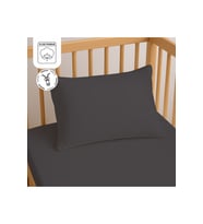 %100 Pamuk Fermuarlı Bebek Yastık Kılıfı 35x45 cm (2 Adet) – Doğal & Yumuşak - Antrasit