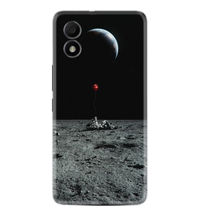 TCL 303 Kılıf Silikon Desen Özel Seri Astronoot Red Baloon 1608