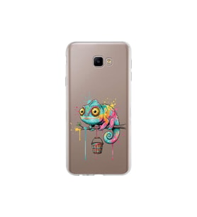 Samsung Galaxy J4 Core ile Uyumlu Splash Bukalemun Tasarımlı Şeffaf Silikon Kılıf